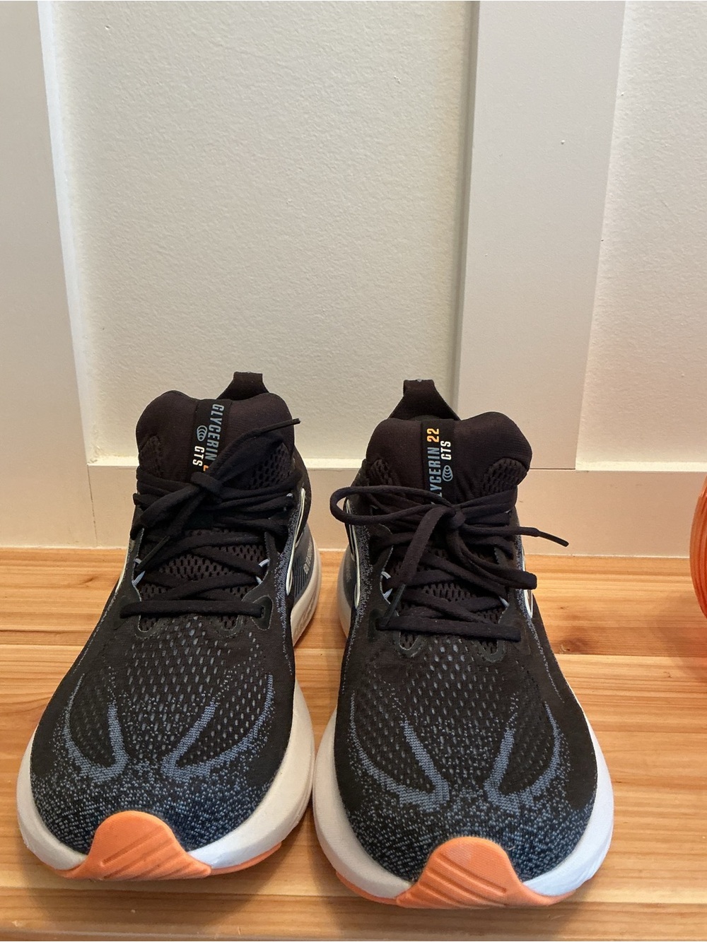 Brooks Men's Black Running Shoes with Orange Accents